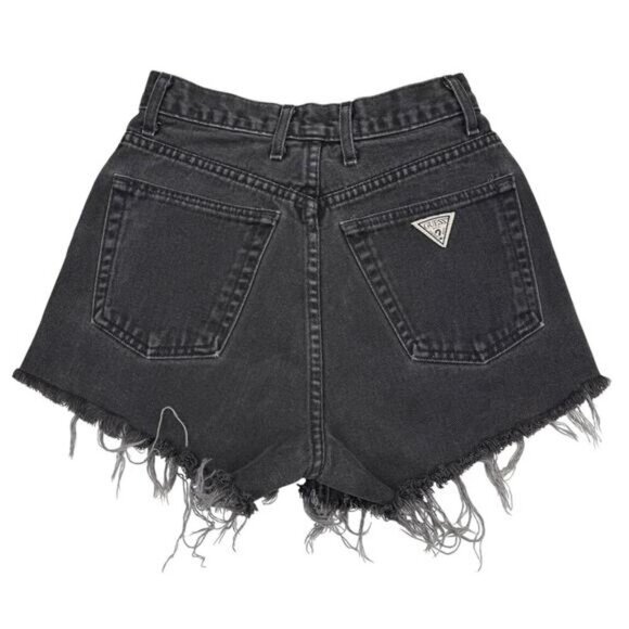 GUESS Vintage High Rise Cut Off Denim Shorts Size 27 Made In USA - Picture 3 of 6